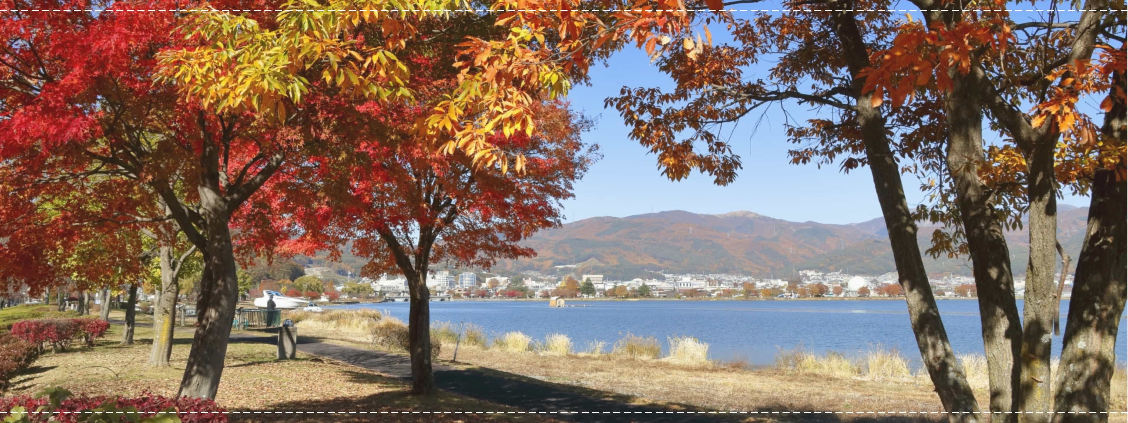諏訪湖と紅葉